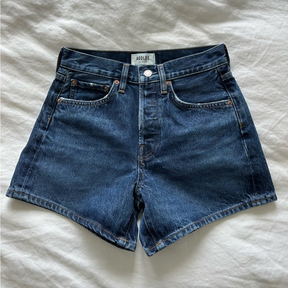 AGOLDE Parker Long Denim Short in Enamour